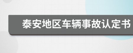 泰安地区车辆事故认定书