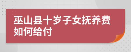 巫山县十岁子女抚养费如何给付