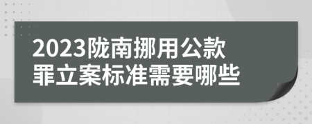 2023陇南挪用公款罪立案标准需要哪些