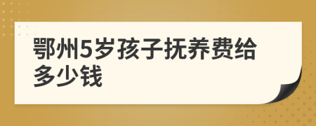 鄂州5岁孩子抚养费给多少钱