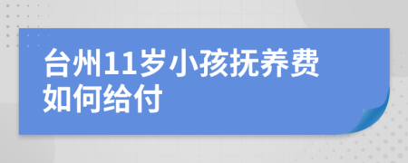 台州11岁小孩抚养费如何给付