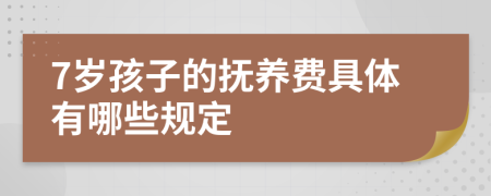 7岁孩子的抚养费具体有哪些规定