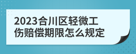 2023合川区轻微工伤赔偿期限怎么规定