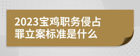 2023宝鸡职务侵占罪立案标准是什么