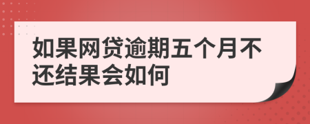 如果网贷逾期五个月不还结果会如何