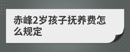 赤峰2岁孩子抚养费怎么规定