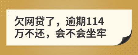 欠网贷了，逾期114万不还，会不会坐牢