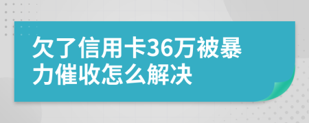 欠了信用卡36万被暴力催收怎么解决