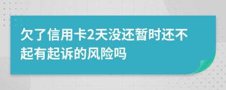 欠了信用卡2天没还暂时还不起有起诉的风险吗