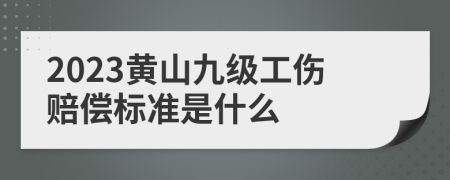 2023黄山九级工伤赔偿标准是什么