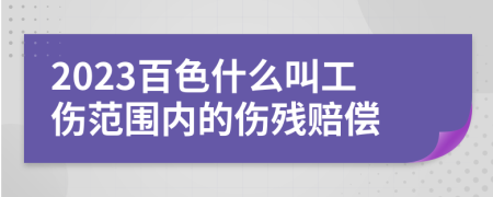 2023百色什么叫工伤范围内的伤残赔偿