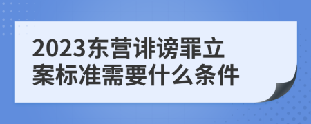 2023东营诽谤罪立案标准需要什么条件