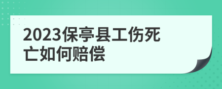 2023保亭县工伤死亡如何赔偿