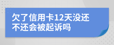 欠了信用卡12天没还不还会被起诉吗