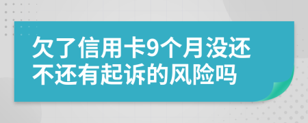 欠了信用卡9个月没还不还有起诉的风险吗