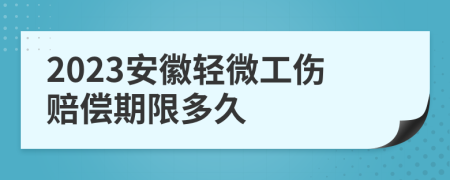 2023安徽轻微工伤赔偿期限多久