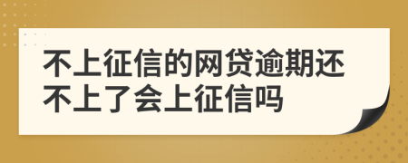 不上征信的网贷逾期还不上了会上征信吗