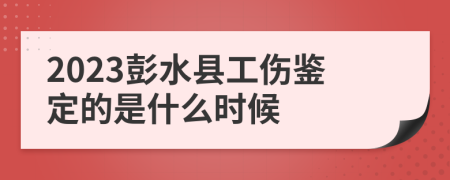 2023彭水县工伤鉴定的是什么时候
