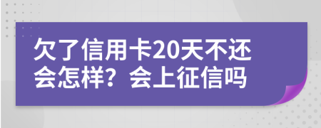 欠了信用卡20天不还会怎样？会上征信吗