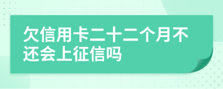 欠信用卡二十二个月不还会上征信吗