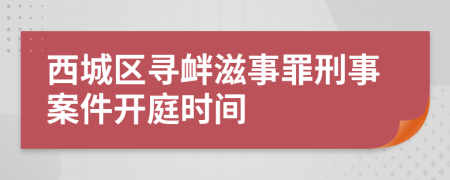 西城区寻衅滋事罪刑事案件开庭时间