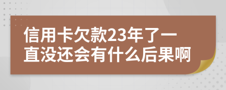 信用卡欠款23年了一直没还会有什么后果啊