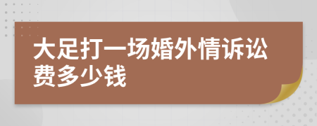 大足打一场婚外情诉讼费多少钱