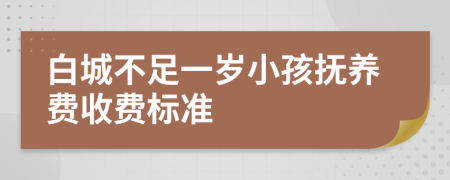 白城不足一岁小孩抚养费收费标准