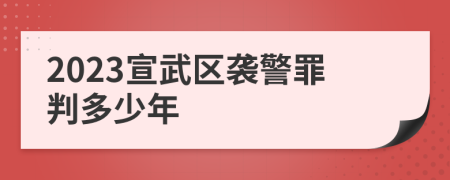 2023宣武区袭警罪判多少年