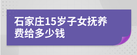 石家庄15岁子女抚养费给多少钱