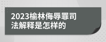 2023榆林侮辱罪司法解释是怎样的