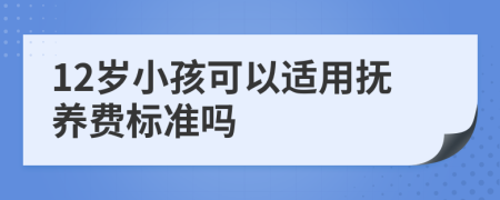 12岁小孩可以适用抚养费标准吗