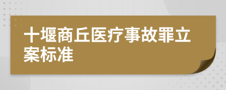 十堰商丘医疗事故罪立案标准