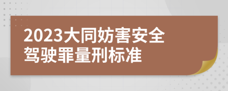 2023大同妨害安全驾驶罪量刑标准