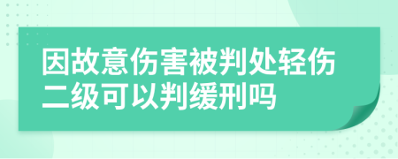 因故意伤害被判处轻伤二级可以判缓刑吗