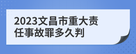 2023文昌市重大责任事故罪多久判