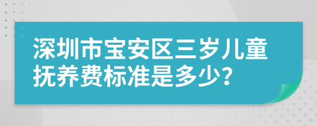 深圳市宝安区三岁儿童抚养费标准是多少？