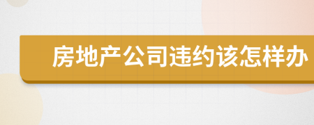 房地产公司违约该怎样办