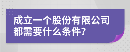 成立一个股份有限公司都需要什么条件？