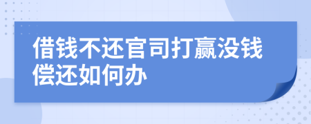 借钱不还官司打赢没钱偿还如何办