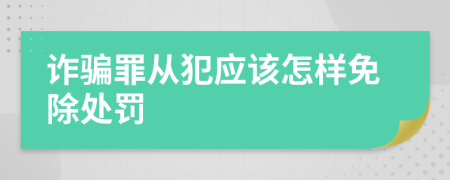 诈骗罪从犯应该怎样免除处罚