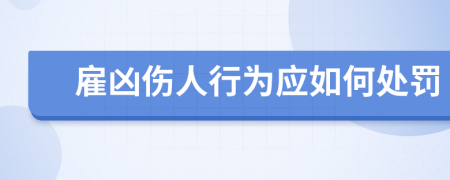 雇凶伤人行为应如何处罚