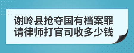 谢岭县抢夺国有档案罪请律师打官司收多少钱