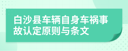 白沙县车辆自身车祸事故认定原则与条文