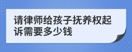 请律师给孩子抚养权起诉需要多少钱