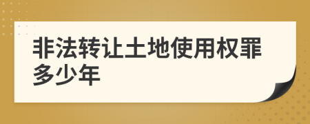 非法转让土地使用权罪多少年