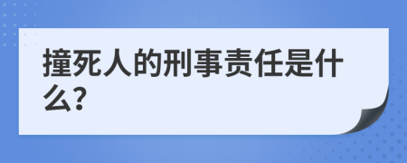 撞死人的刑事责任是什么？