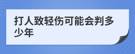 打人致轻伤可能会判多少年