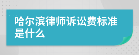 哈尔滨律师诉讼费标准是什么