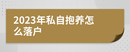 2023年私自抱养怎么落户